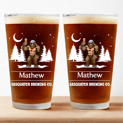 Father - Sasquatch Brewing Co. - Personalized Beer Glass (TB) - Makezbright Gifts