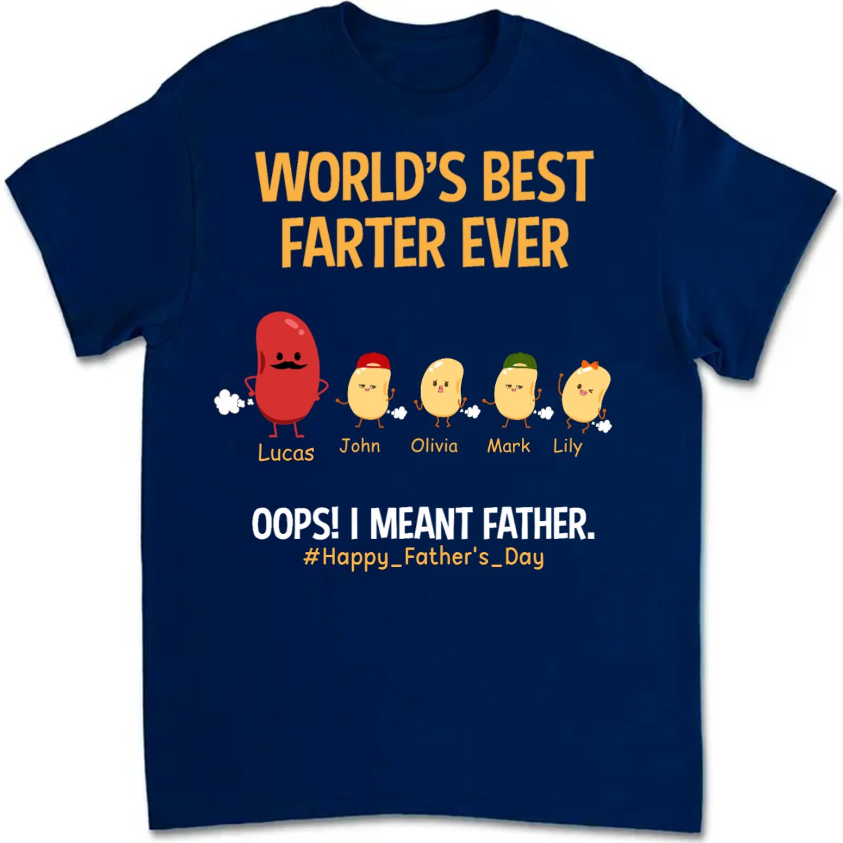 Father - World's Best Farter Ever - Personalized Unisex T - shirt - Makezbright Gifts