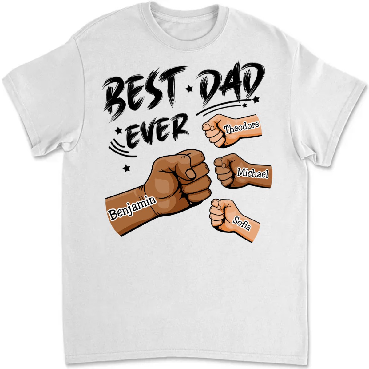 Father's Day - Best Dad Ever - Personalized T - shirt - Makezbright Gifts