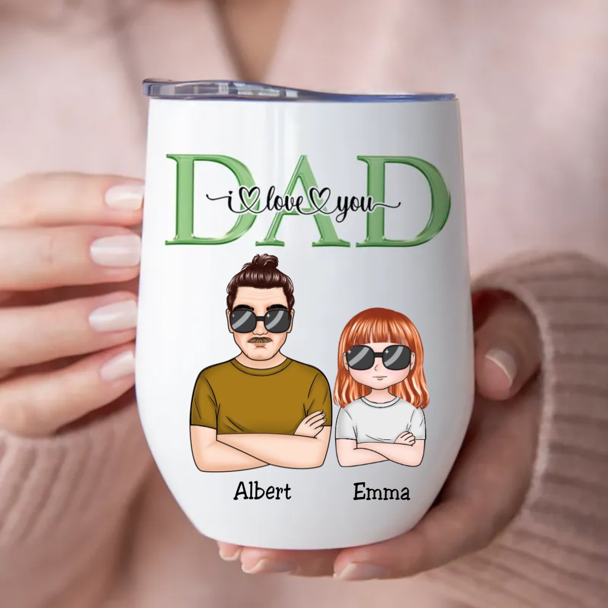 Father's Day - Dad We Love You - Personalized Wine Tumbler - Makezbright Gifts