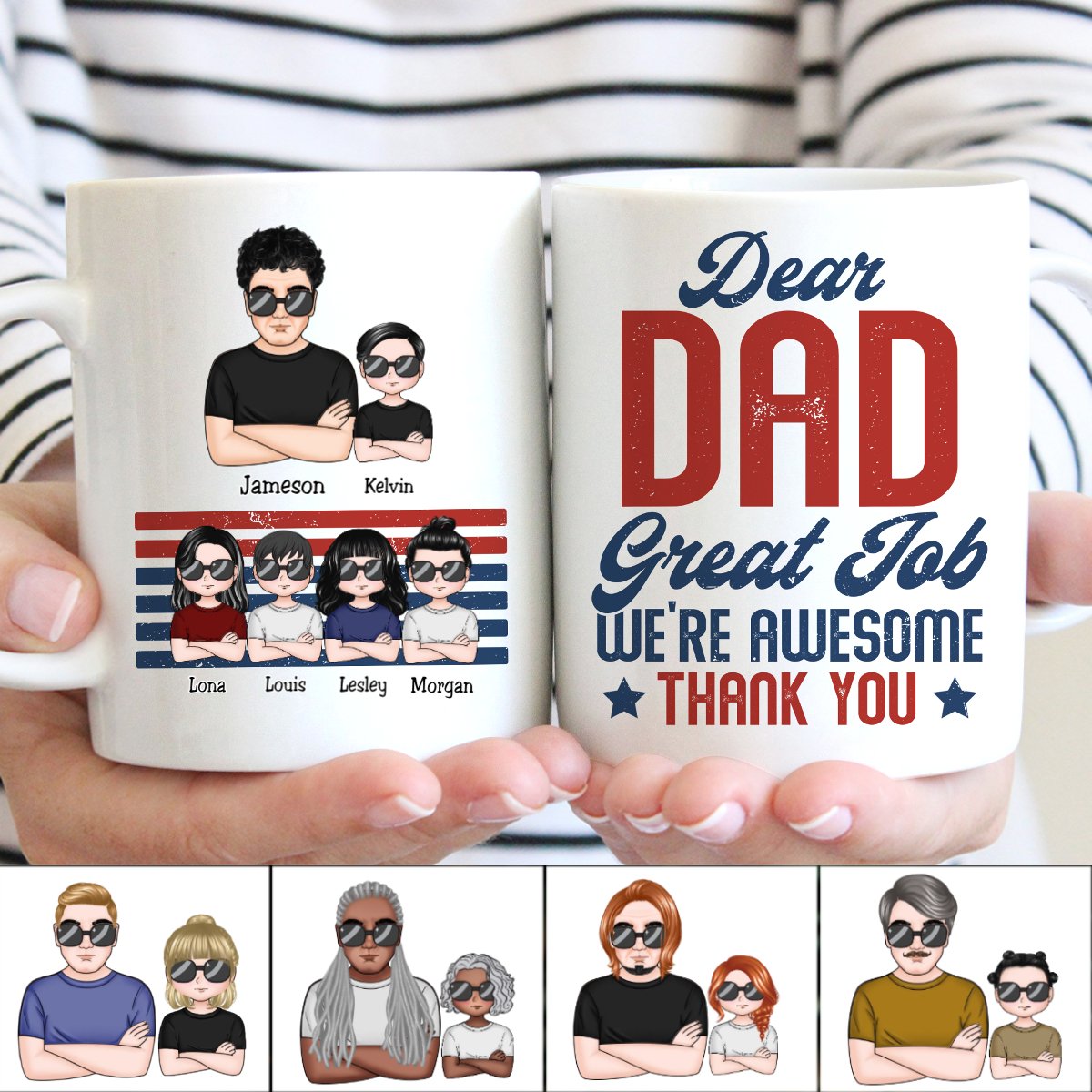 Father's Day - Dear Dad Great Job We're Awesome - Personalized Mug (TT) - Makezbright Gifts