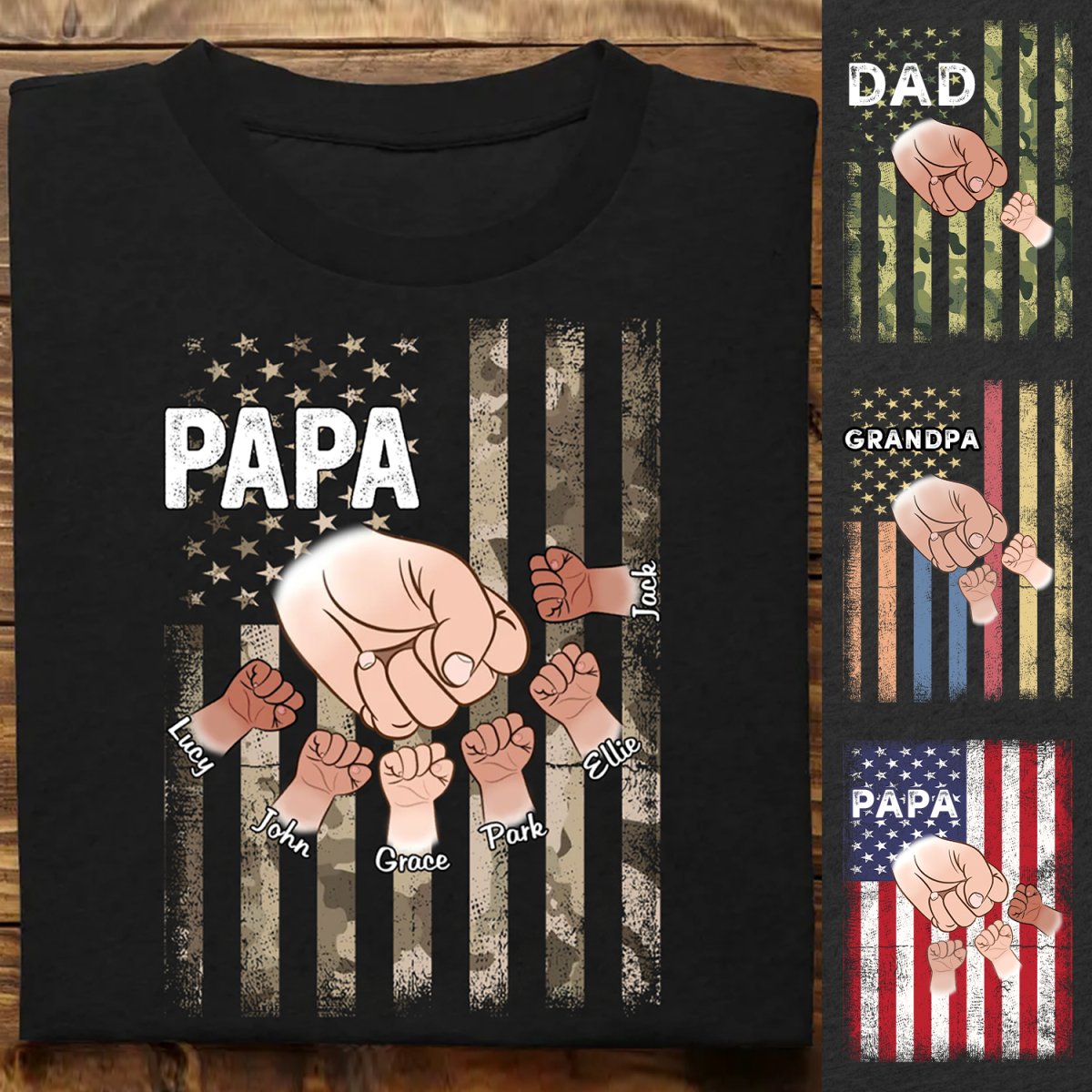 Father's Day - Papa - Personalized T - shirt - Makezbright Gifts