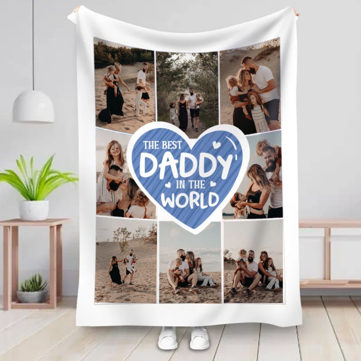 Father's Day - The Best Daddy In The World - Personalized Blanket - Makezbright Gifts