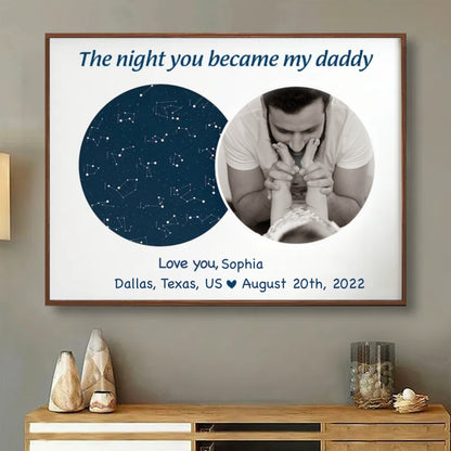 Father's Day - The Night You Became My Daddy - Personalized Poster - Makezbright Gifts