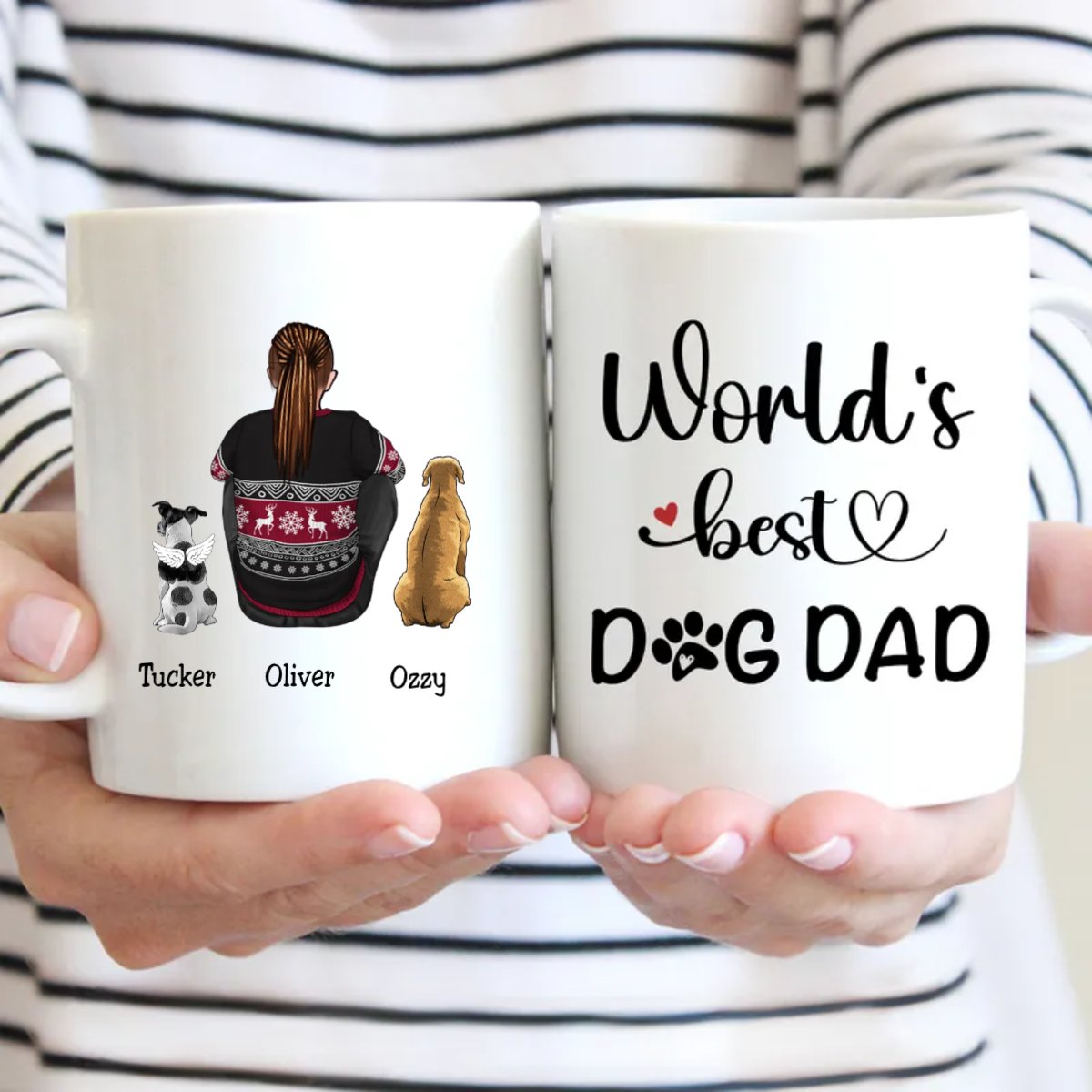 Father's Day - World's Best Dog Dad - Personalized Mug - Makezbright Gifts