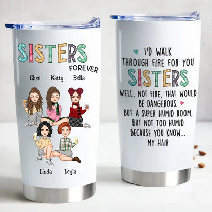 Fireproof Sisters Stainless Steel Tumbler - Customized Thermal Cup - Makezbright Gifts