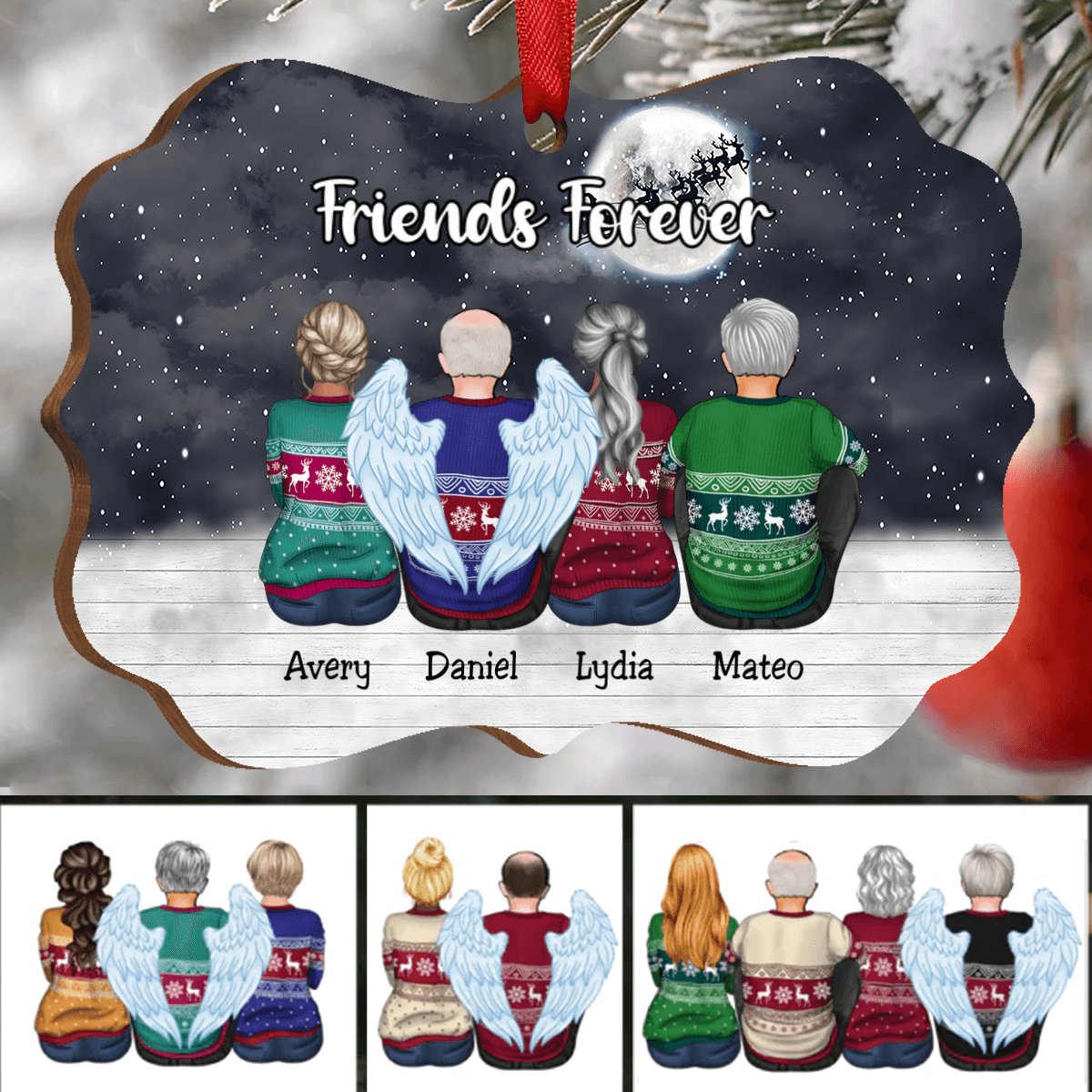 Friend - Friends Forever - Personalized Acrylic Ornament (Black) - Makezbright Gifts