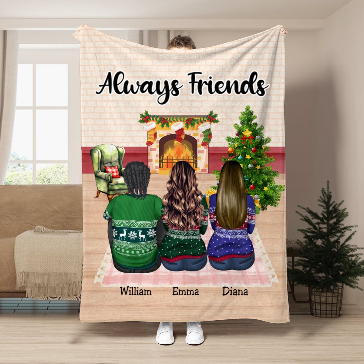 Friends - Always Friends - Personalized Blanket - Makezbright Gifts