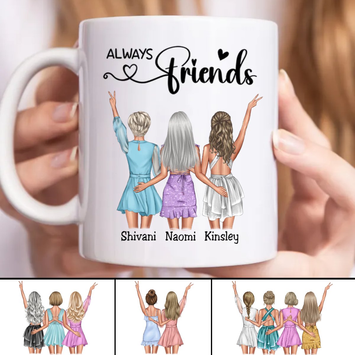 Friends - Always Friends - Personalized Mug - Makezbright Gifts