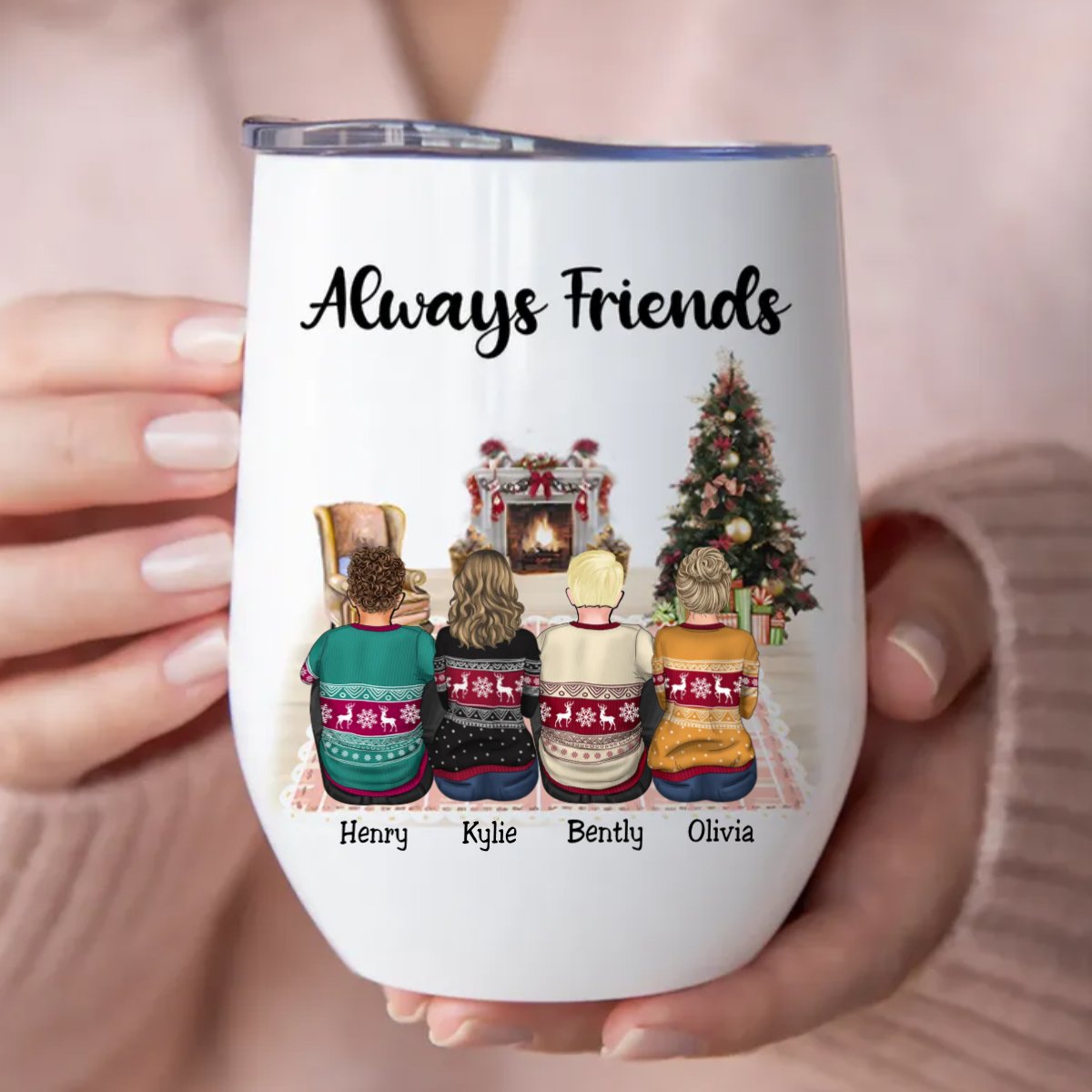 Friends - Always Friends - Personalized Wine Tumbler - Makezbright Gifts