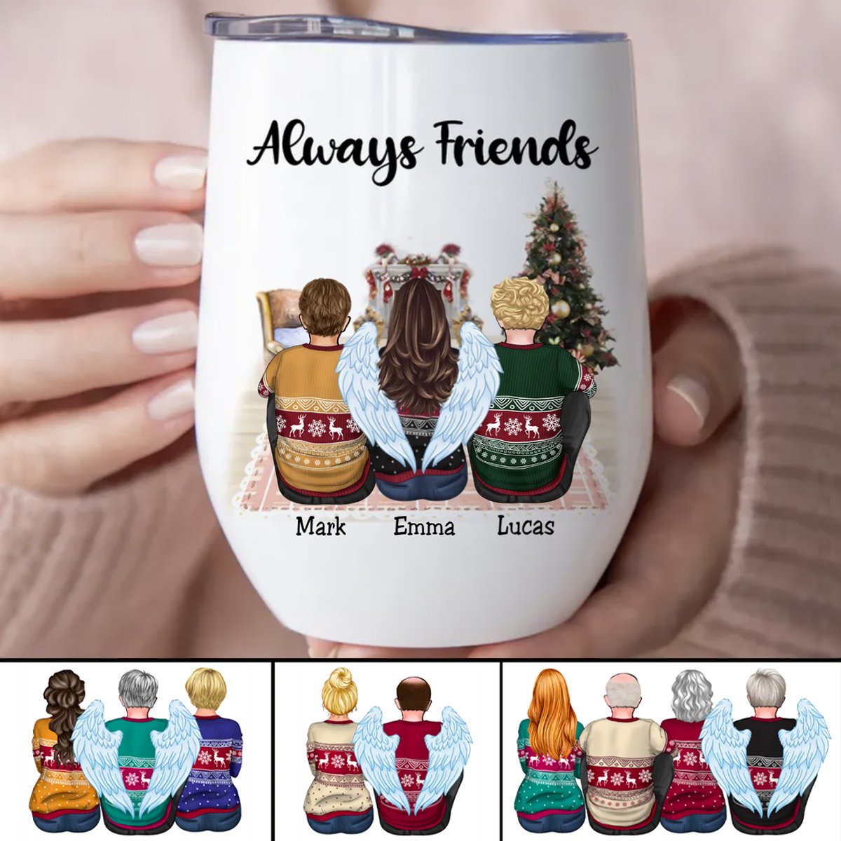 Friends - Always Friends - Personalized Wine Tumbler - Makezbright Gifts