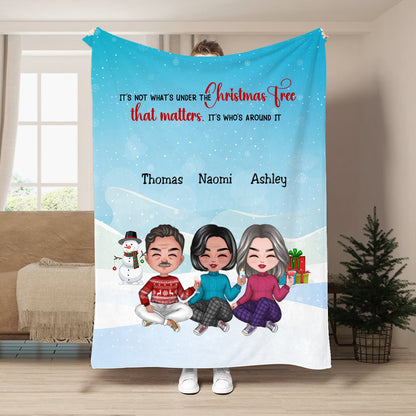 Friends - Best Friends Around The Christmas Tree - Personalized Blanket (LH) - Makezbright Gifts