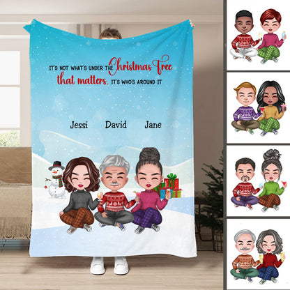 Friends - Best Friends Around The Christmas Tree - Personalized Blanket (LH) - Makezbright Gifts