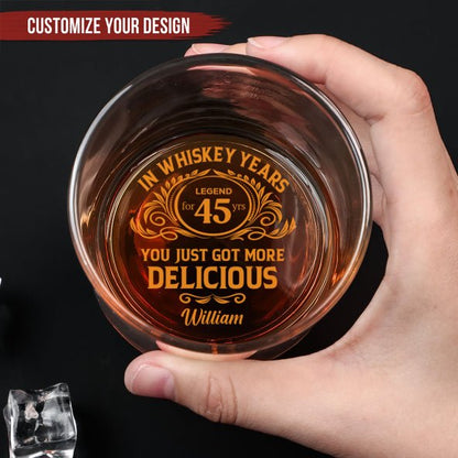 Friends - Birthday You Just Got More Delicious - Personalized Engraved Whiskey Glass - Makezbright Gifts