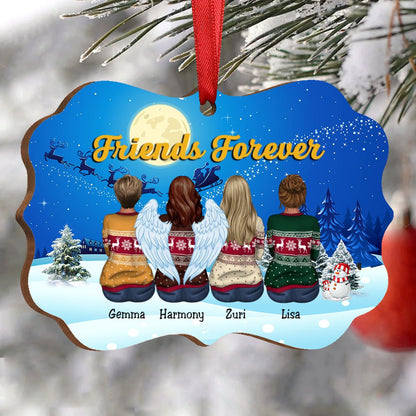 Friends - Friends Forever - Personalized Acrylic Ornament (Moon) - Makezbright Gifts