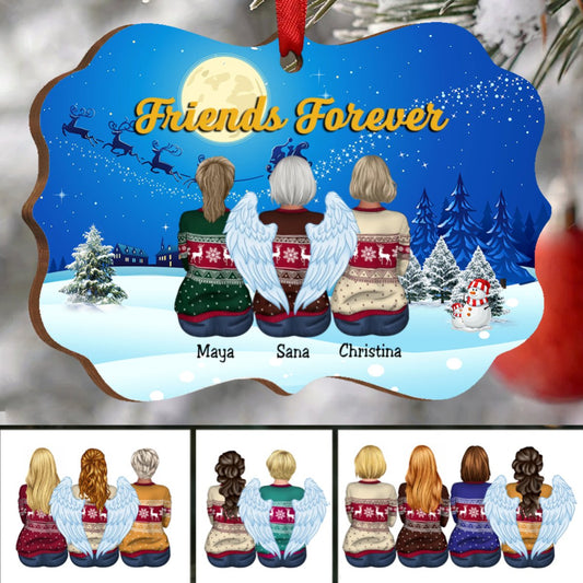 Friends - Friends Forever - Personalized Acrylic Ornament (Moon) - Makezbright Gifts