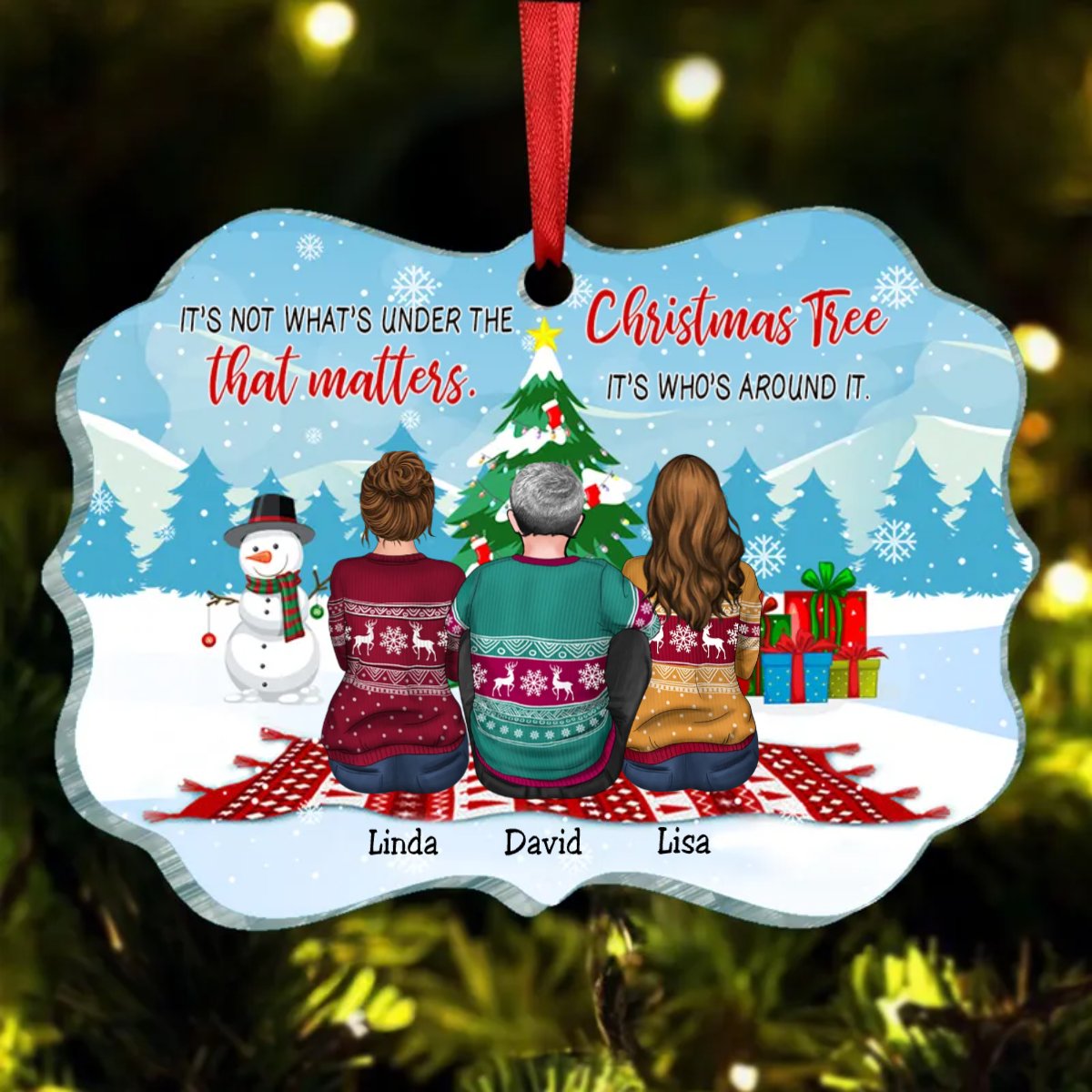 Friends - It’s Not What’s Under The Christmas Tree That Matters, It’s Who’s Around It - Personalized Ornament - Makezbright Gifts