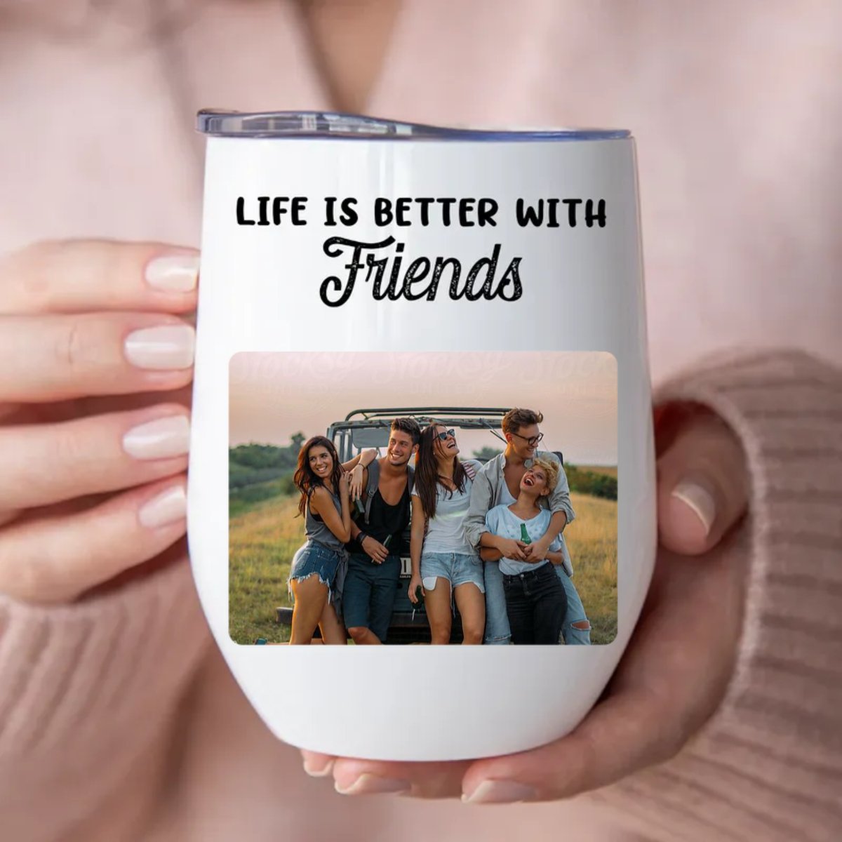 Friends - Life Is Better With Friends - Personalized Wine Tumbler - Makezbright Gifts