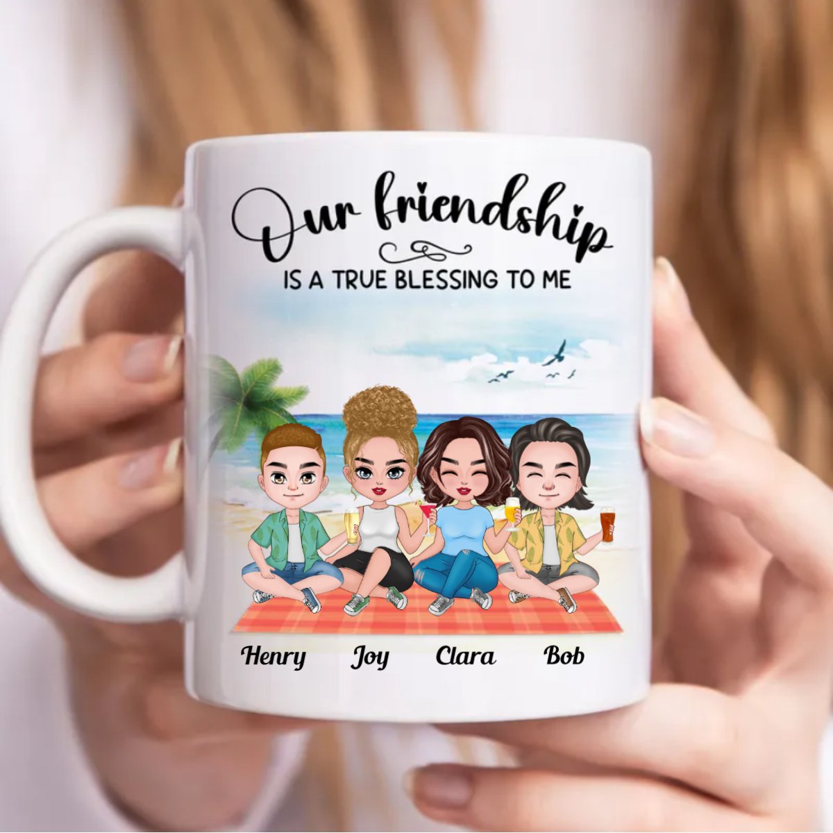 Friends - Our Friendship Is A True Blessing To Me - Personalized Mug (BB) - Makezbright Gifts