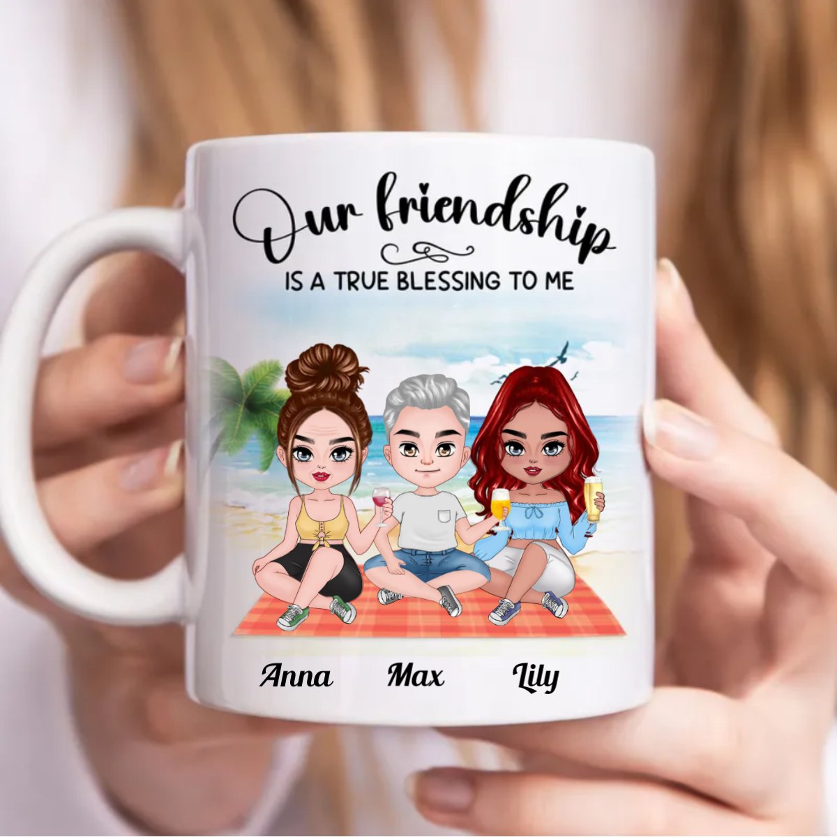 Friends - Our Friendship Is A True Blessing To Me - Personalized Mug (BB) - Makezbright Gifts