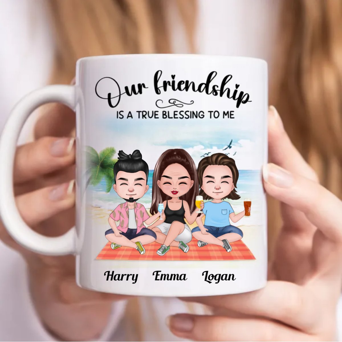 Friends - Our Friendship Is A True Blessing To Me - Personalized Mug (BB) - Makezbright Gifts