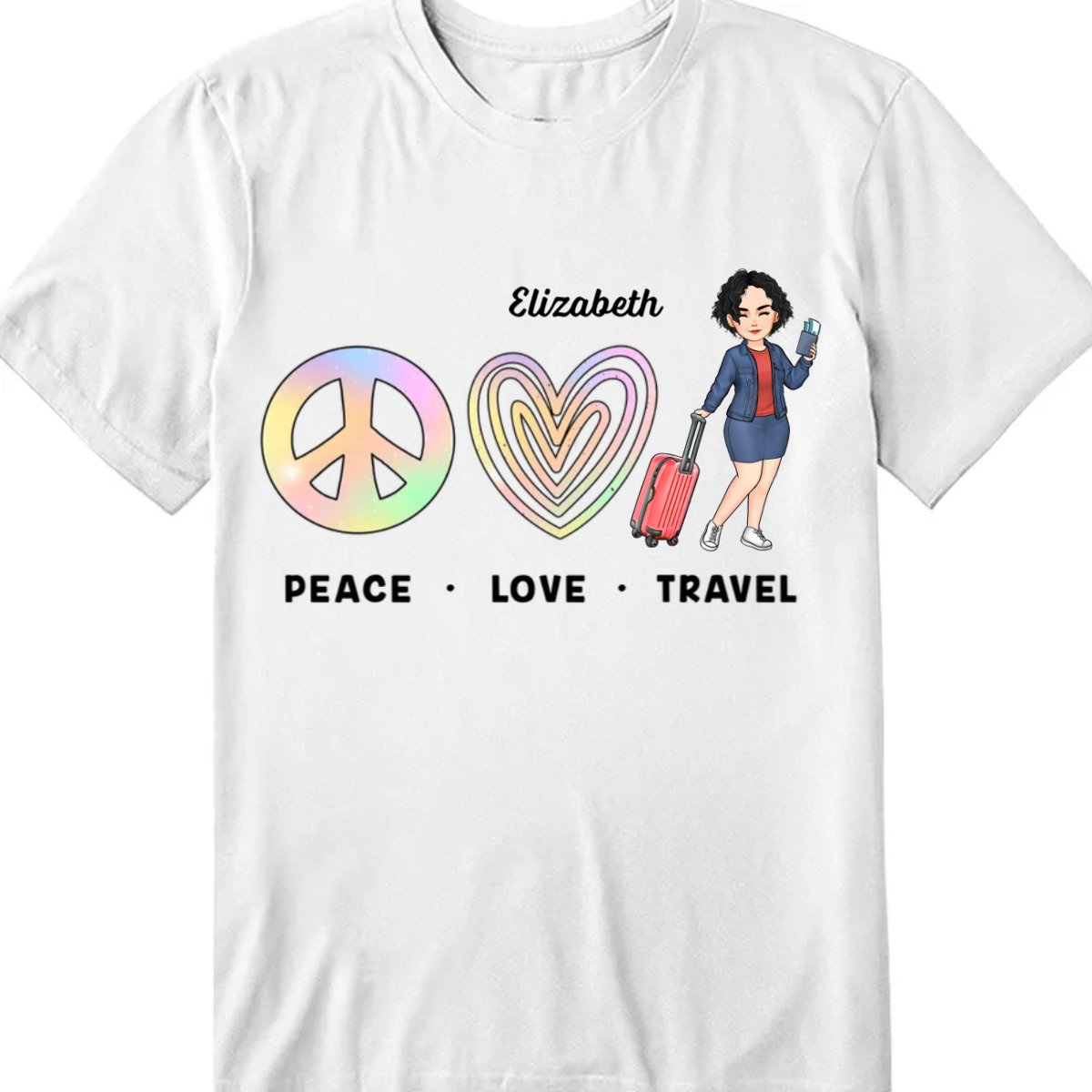 Friends - Peace Love Travel - Personalized Unisex T - shirt, Hoodie, Sweatshirt - Makezbright Gifts