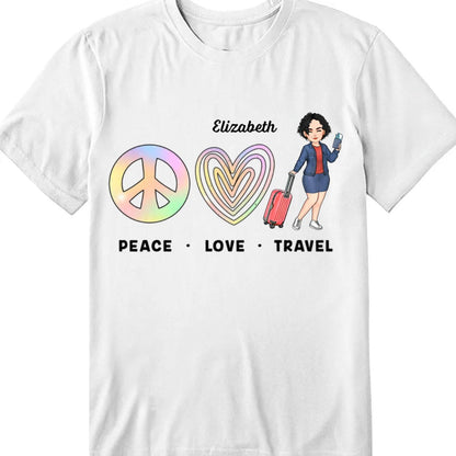 Friends - Peace Love Travel - Personalized Unisex T - shirt, Hoodie, Sweatshirt - Makezbright Gifts