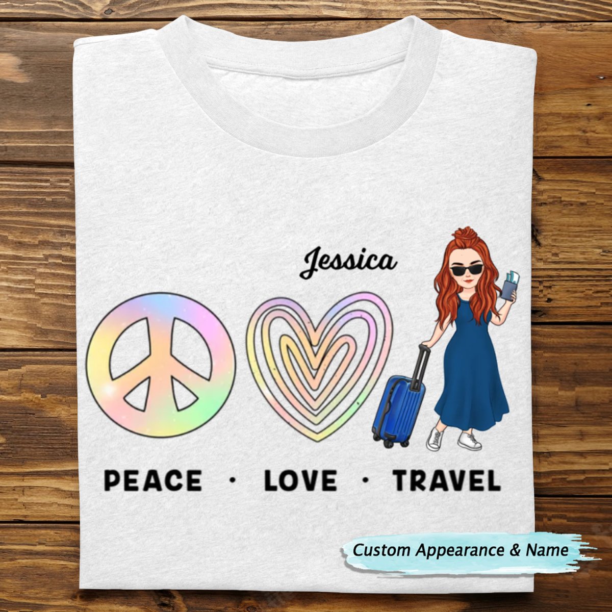 Friends - Peace Love Travel - Personalized Unisex T - shirt, Hoodie, Sweatshirt - Makezbright Gifts