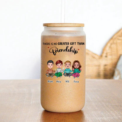 Friends - There Is No Greater Gift Than Friendship - Personalize Glass Can (AA) - Makezbright Gifts