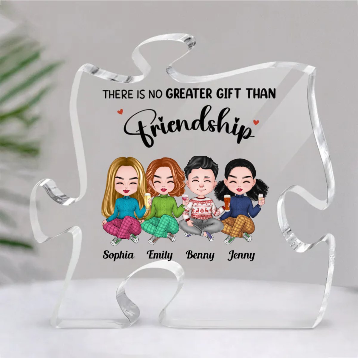 Friends - There Is No Greater Gift Than Friendship - Personalized Acrylic Plaque - Makezbright Gifts