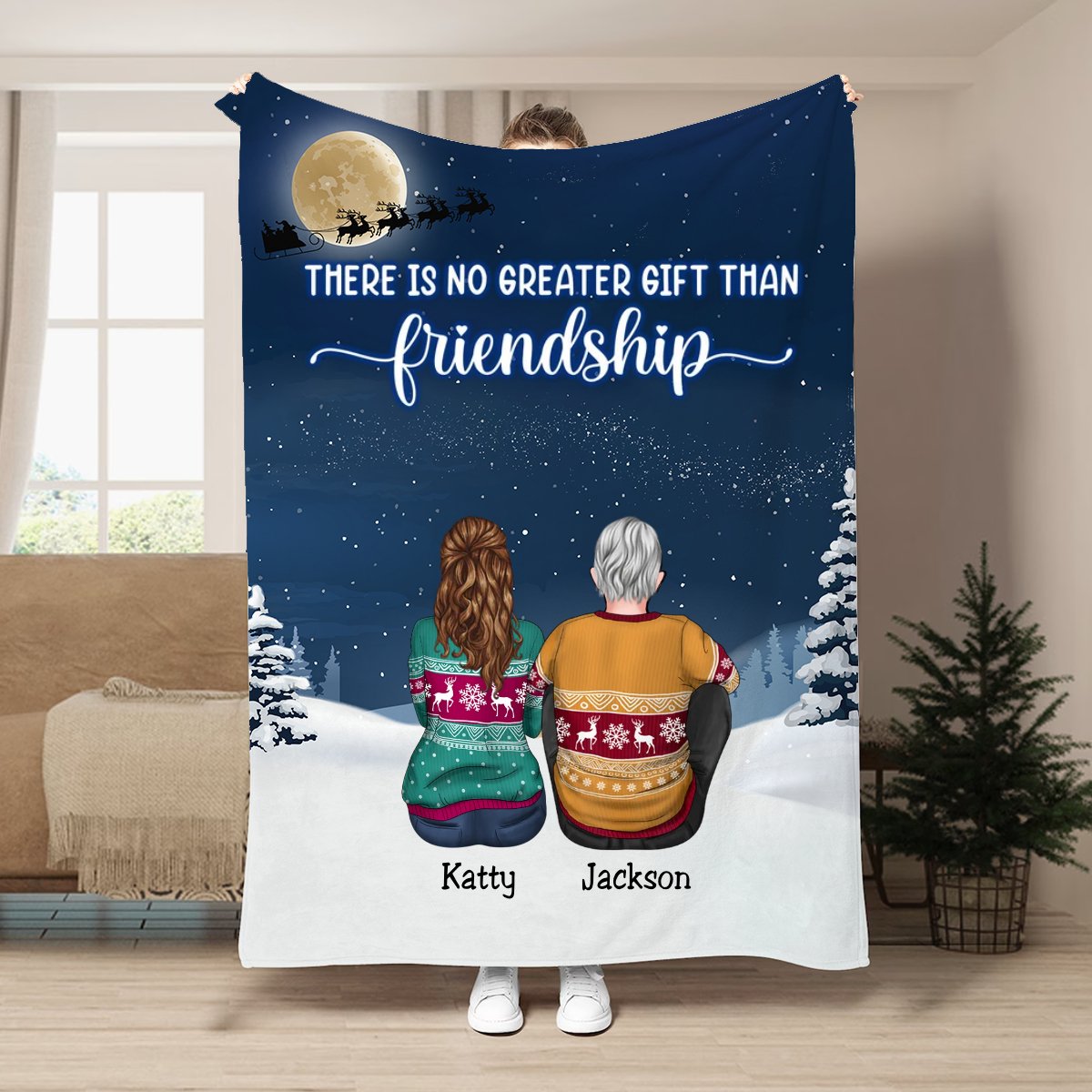 Friends - There Is No Greater Gift Than Friendship - Personalized Blanket - Makezbright Gifts