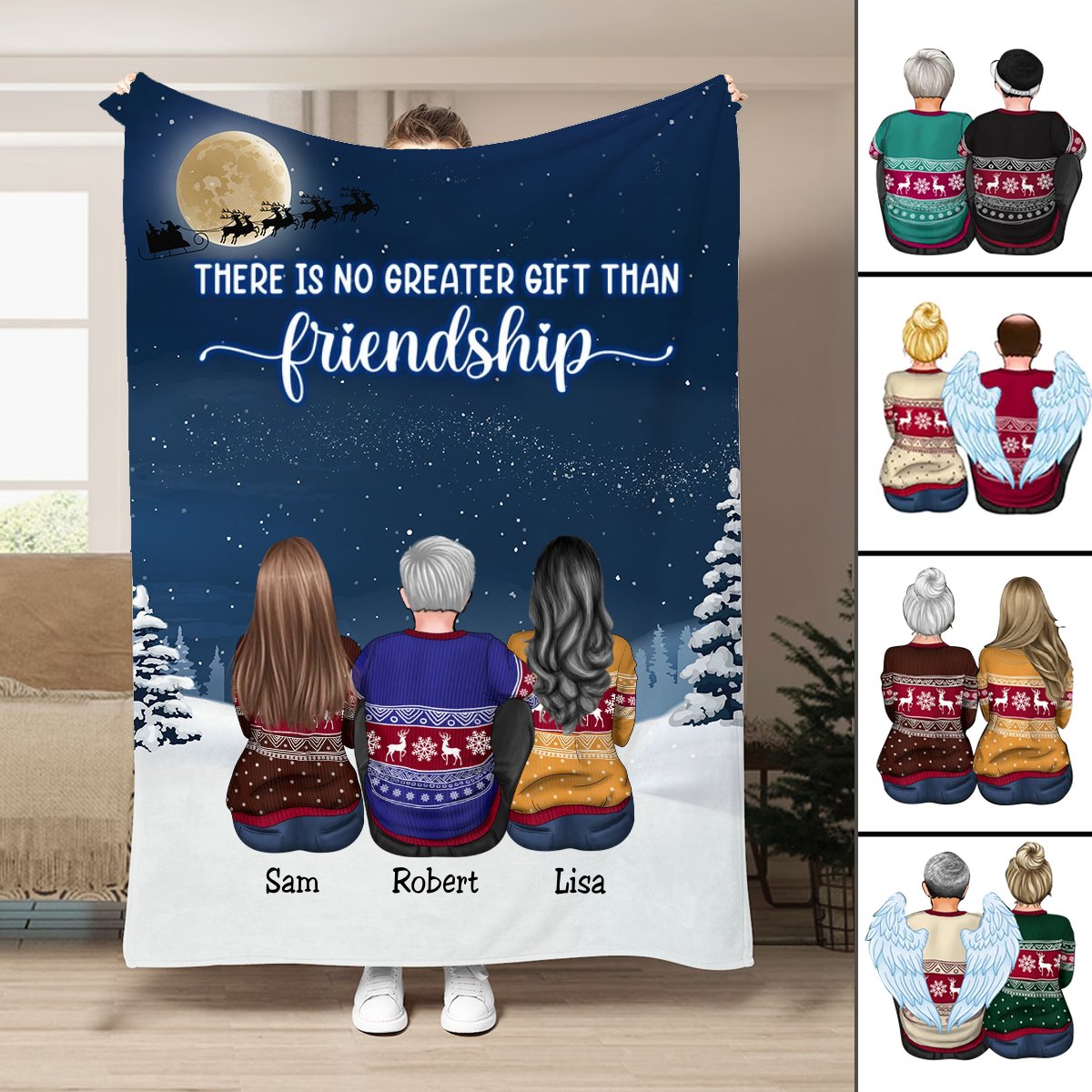 Friends - There Is No Greater Gift Than Friendship - Personalized Blanket - Makezbright Gifts