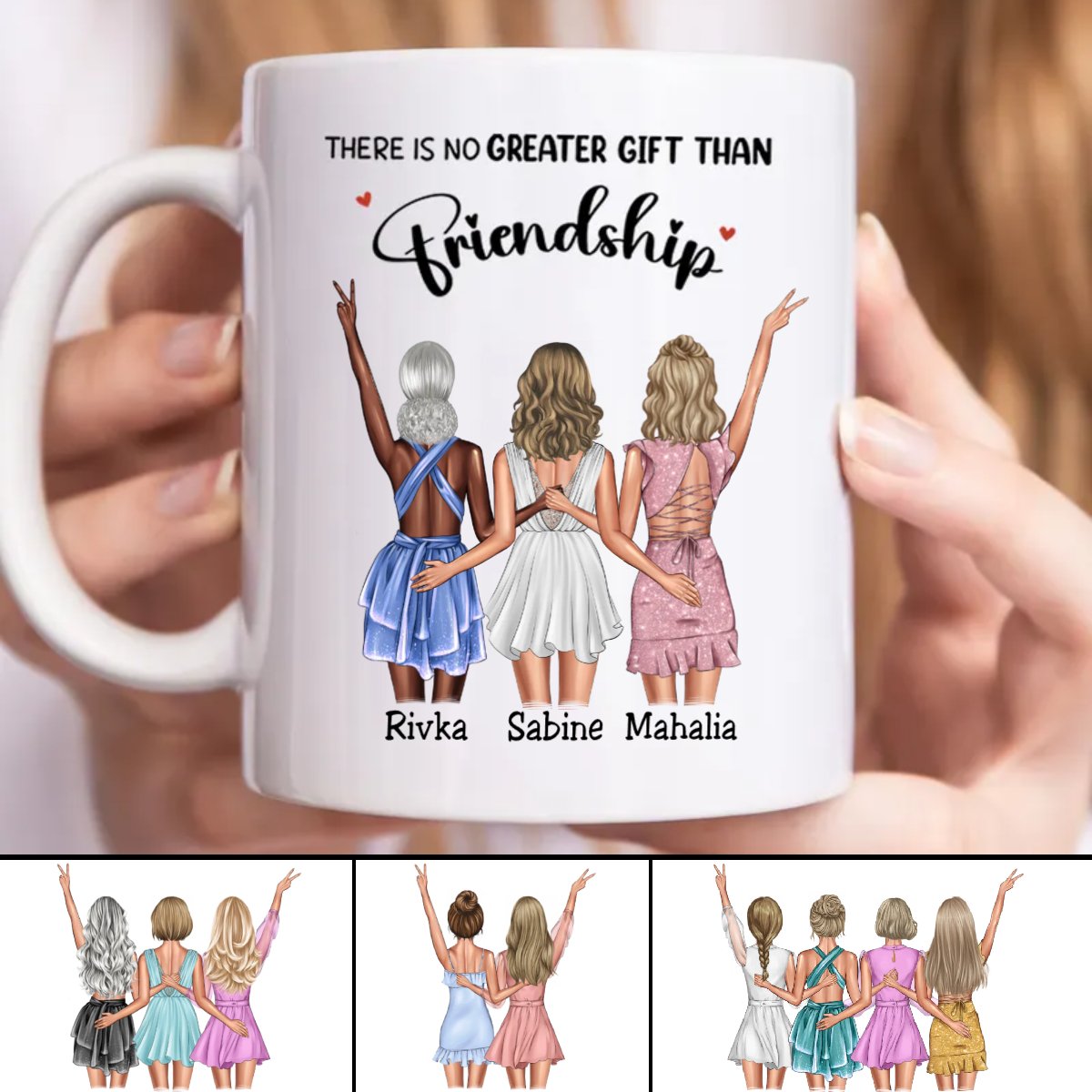 Friends - There Is No Greater Gift Than Friendship - Personalized Mug - Makezbright Gifts