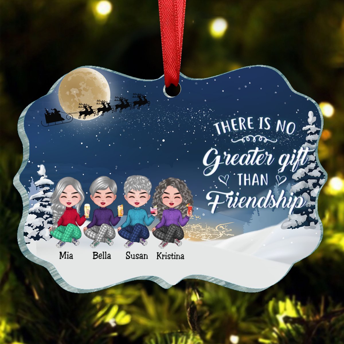 Friends - There Is No Greater Gift Than Friendship - Personalized Ornament (TT) - Makezbright Gifts