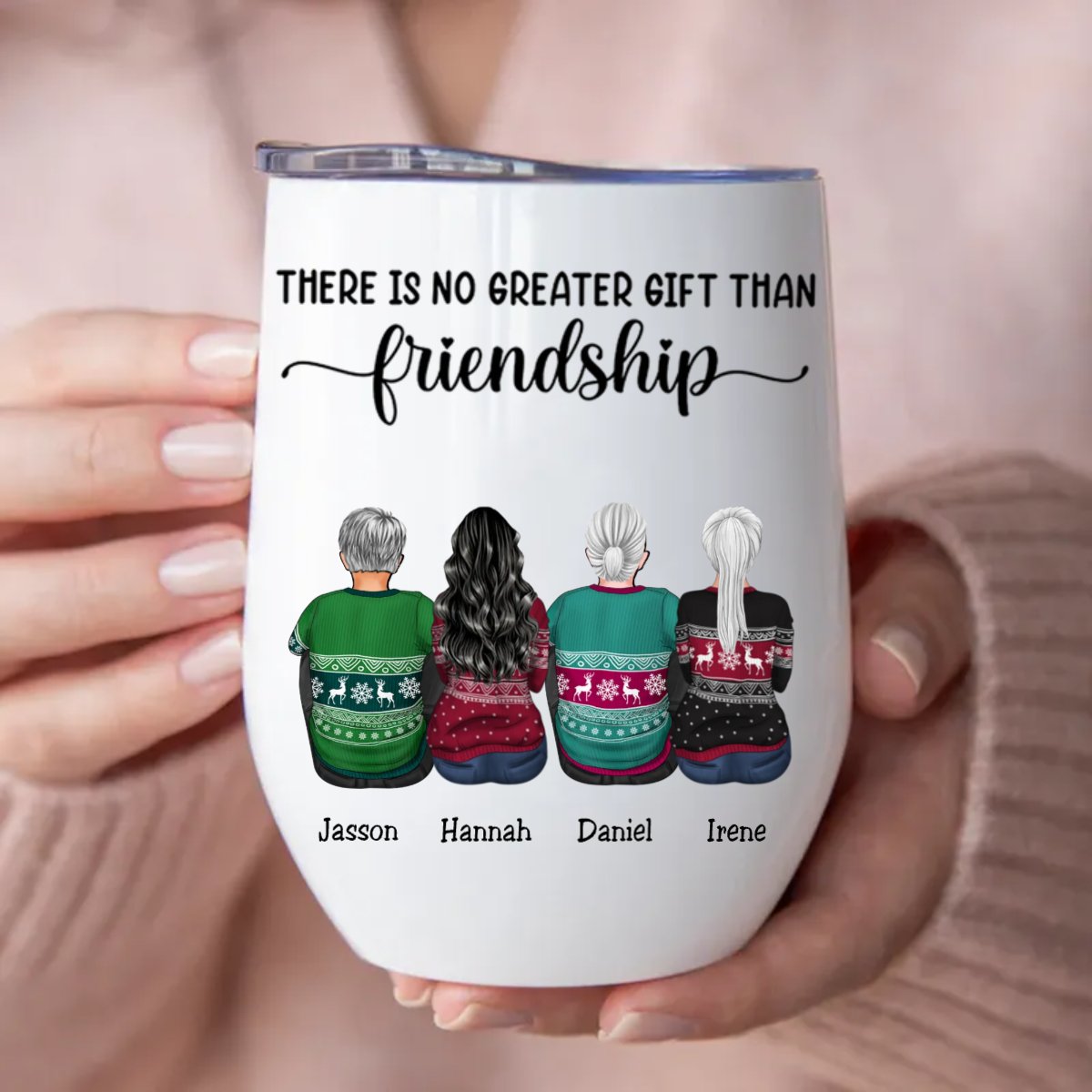 Friends - There Is No Greater Gift Than Friendship - Personalized Wine Tumbler (AA) - Makezbright Gifts