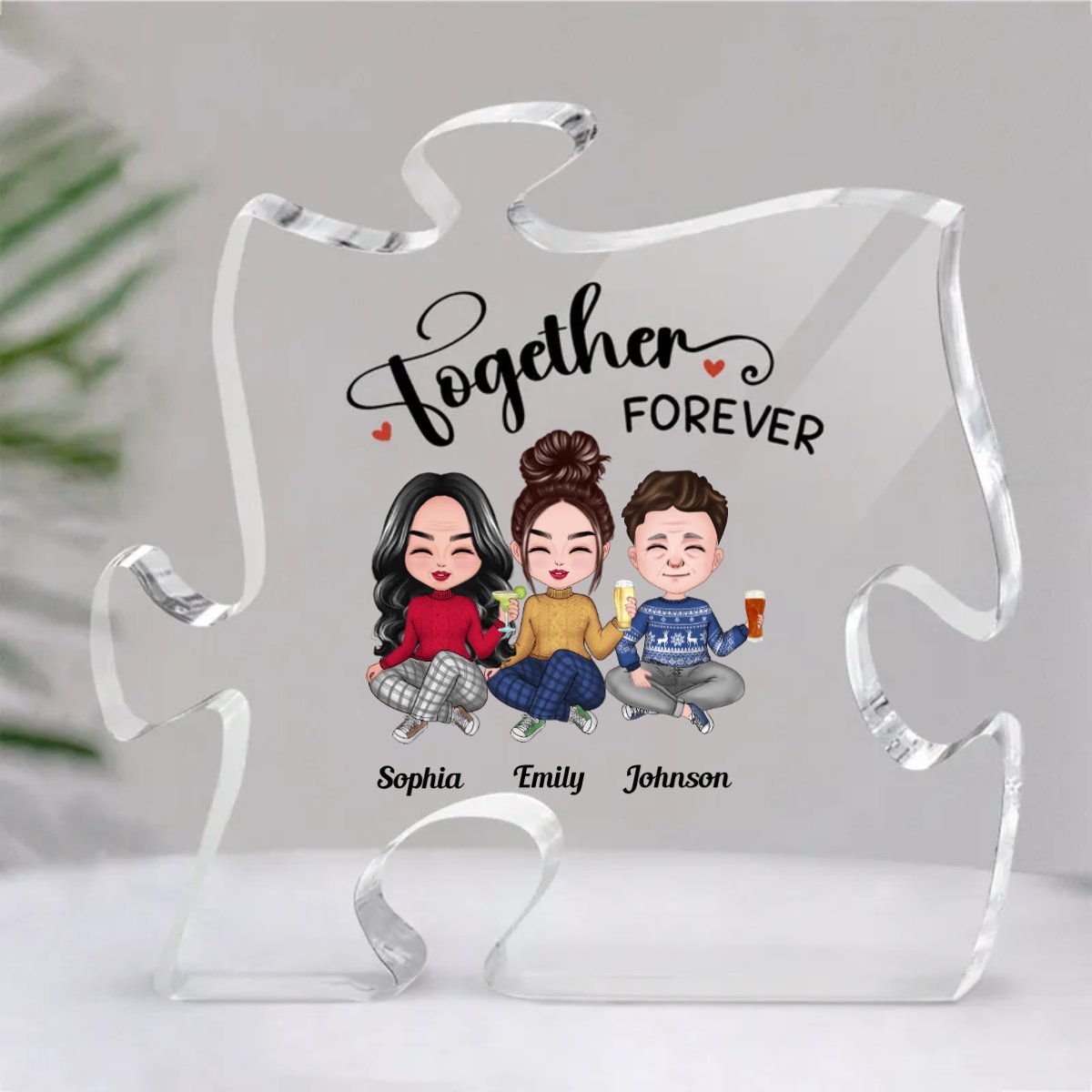 Friends - Together Forever - Personalized Acrylic Plaque - Makezbright Gifts