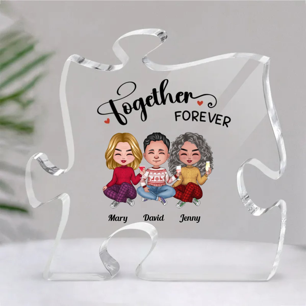 Friends - Together Forever - Personalized Acrylic Plaque - Makezbright Gifts