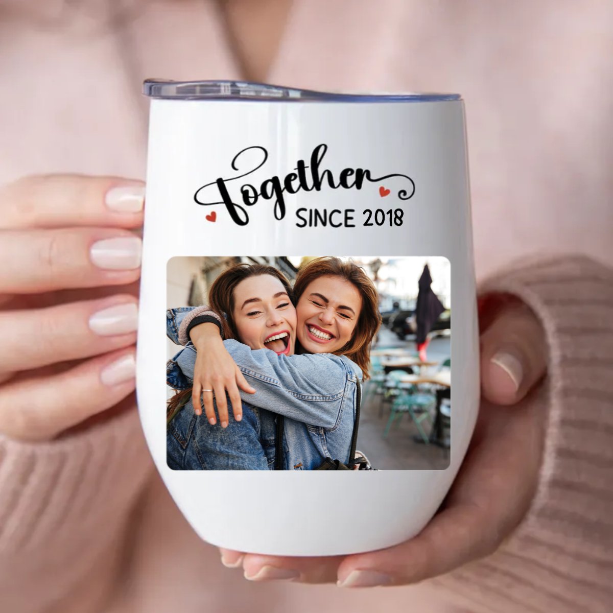 Friends - Together Since - Personalized Wine Tumbler (LH) - Makezbright Gifts