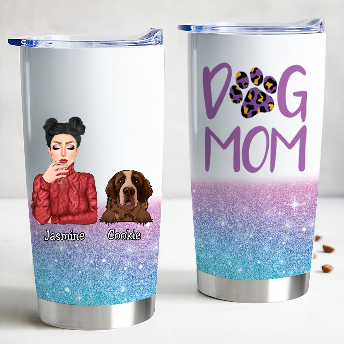 Girl & Dogs - Dog Mom - Personalized Tumbler - Makezbright Gifts