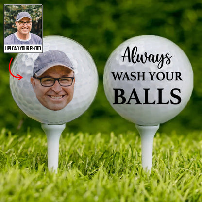 Golf Lovers - Always Wash Your Balls - Personalized Golf Ball - Makezbright Gifts