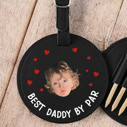 Golf Lovers - Best Daddy By Par - Personalized Photo Leather Golf Bag Tag (TB) - Makezbright Gifts