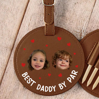 Golf Lovers - Best Daddy By Par - Personalized Photo Leather Golf Bag Tag (TB) - Makezbright Gifts