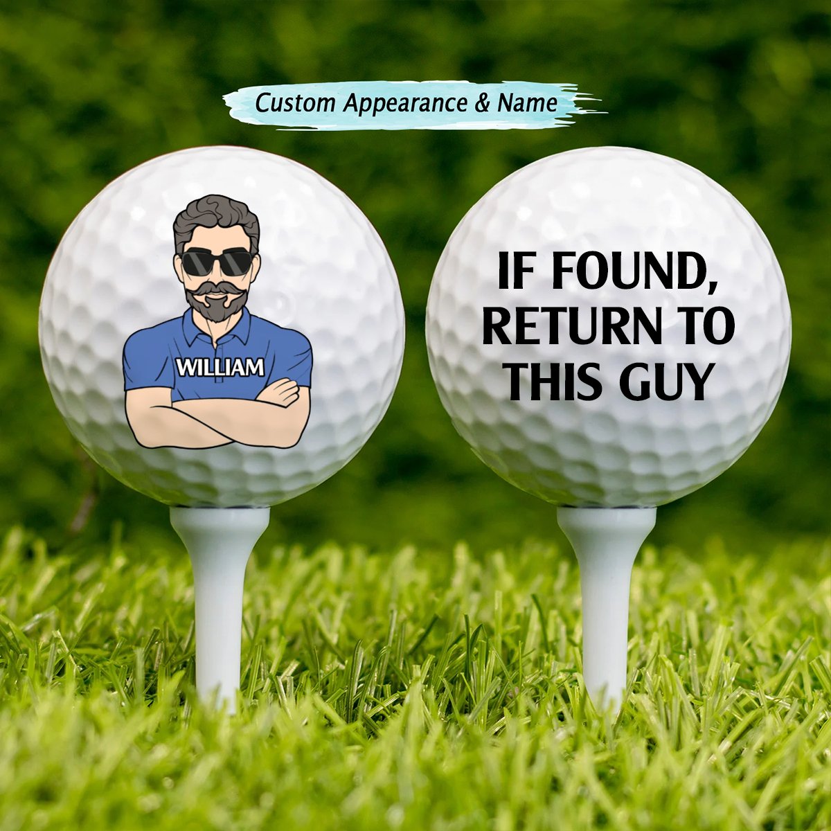 Golf Lovers - If Found Return To This Guy - Personalized Golf Ball - Gift For Dad, Father, Grandpa, Golfer - Makezbright Gifts