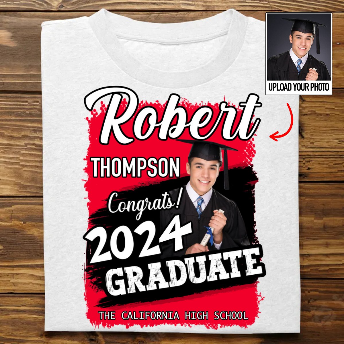 Graduation - Custom Photo Congrats 2024 Graduation - Personalized Unisex T - Shirt - Makezbright Gifts