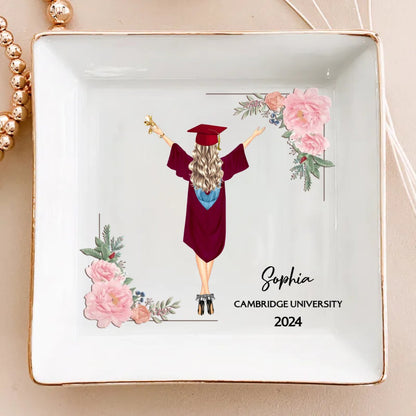 Graduation - Graduation Gift Jewelry Dish - Personalized Jewelry Dish (TL) - Makezbright Gifts