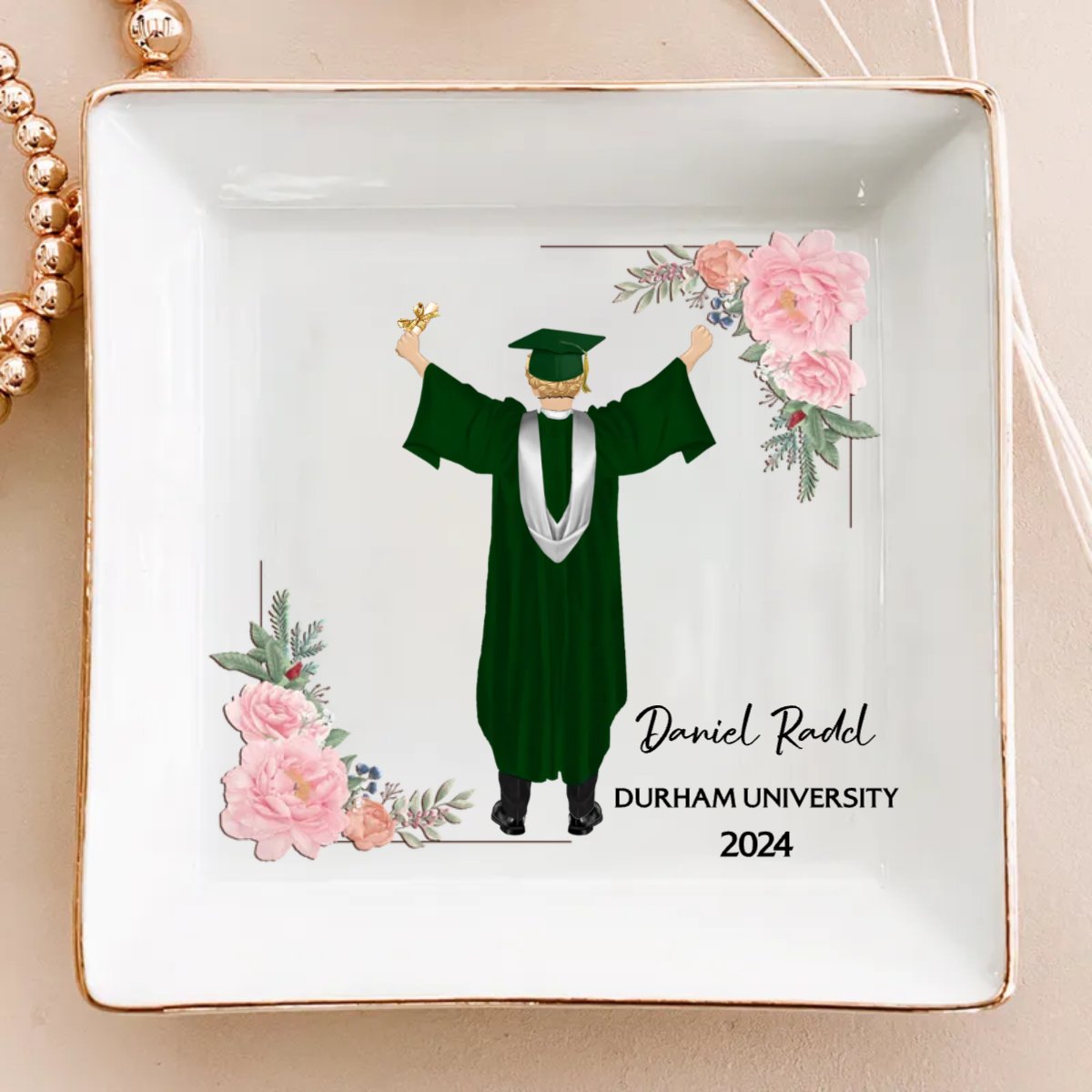 Graduation - Graduation Gift Jewelry Dish - Personalized Jewelry Dish (TL) - Makezbright Gifts