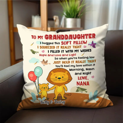 Granddaughter Lion Personalized Pillow - Makezbright Gifts