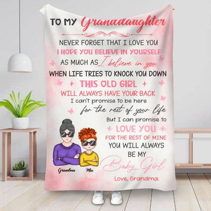 Granddaughter - To My Granddaughter Never Forget That I Love You... - Personalized Blanket - Makezbright Gifts