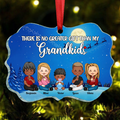 Grandkids - There Is No Greater Gift Than My Grandkids - Personalized Acrylic Ornament - Makezbright Gifts