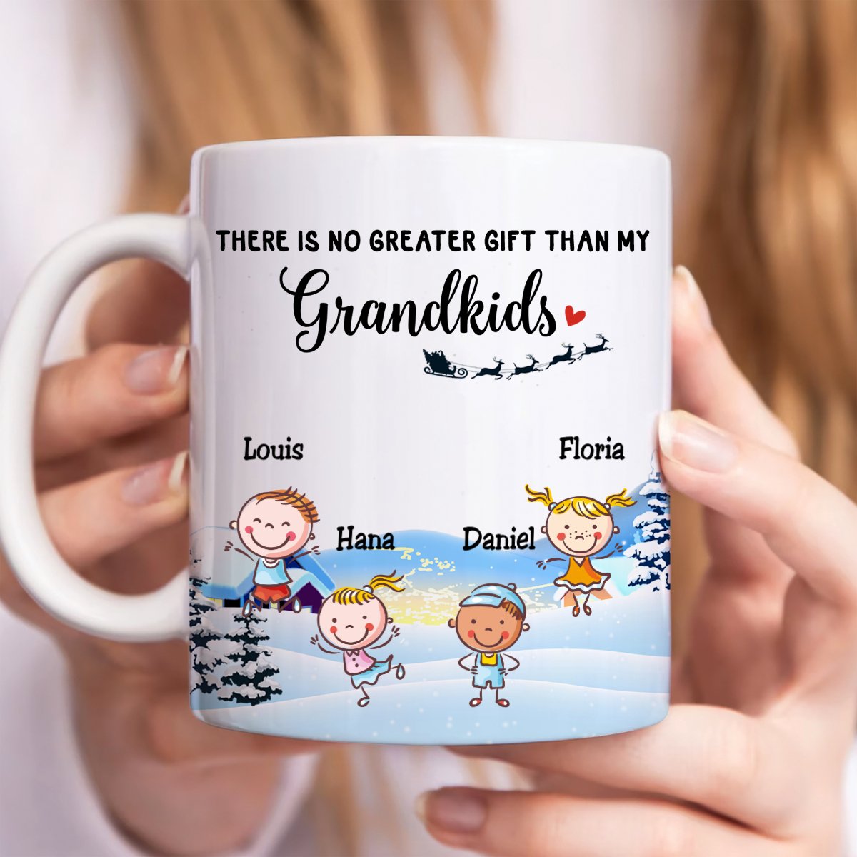 Grandkids - There Is No Greater Gift Than My Grandkids - Personalized Mug - Makezbright Gifts